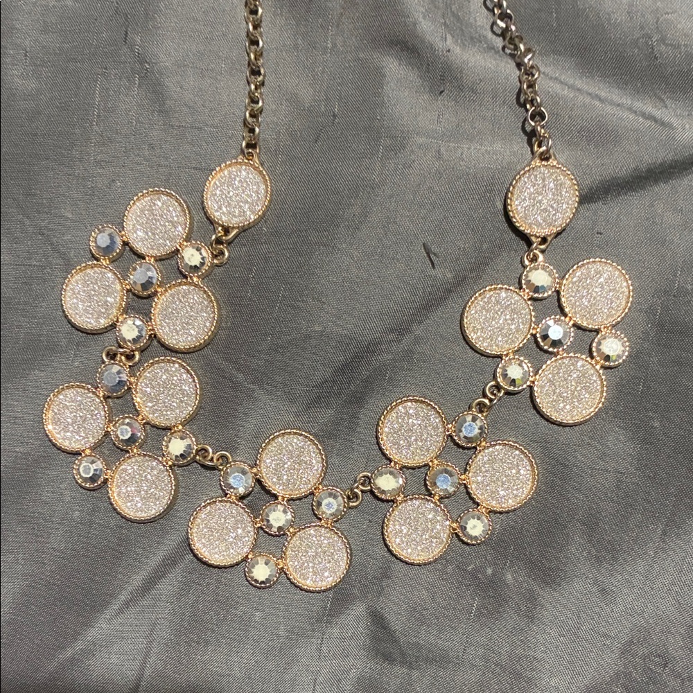 Sparkling Floral Statement Necklace in Rose Gold - Picture 3 of 4